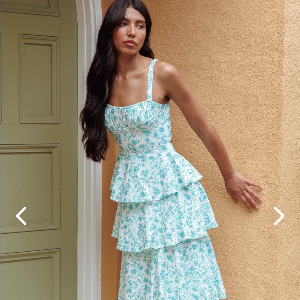 Floral Print Dress with Ruffle Details